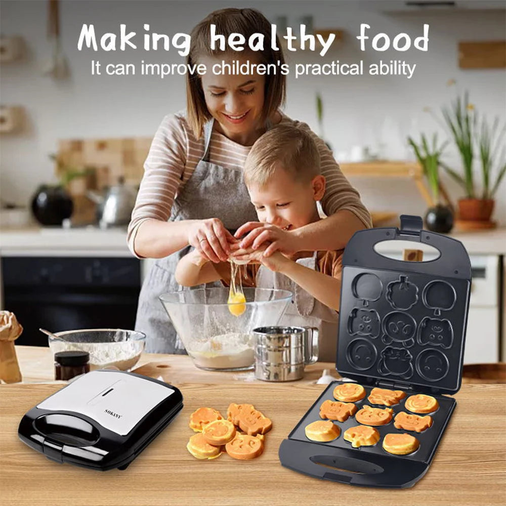 1400W Electric Cake Machine 220V Carton Bear Cute Cake Maker Non-stick Coating Kitchen Baking Maker For Kids Snacks Desserts