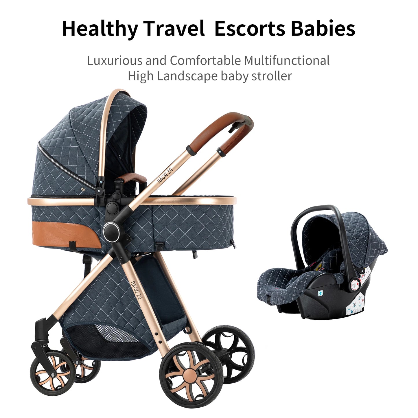 Baby stroller lightweight strollers 3 in 1 Baby carriage baby cart Baby carriage 3 in 1 Multiple stroller cradle for newborns