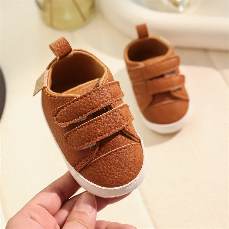 ‌New Arrival Baby Walking Shoes Soft Sole Anti-Slip First Walkers Non-Skid Breathable Infant Shoes with Hook & Loop 0-12M