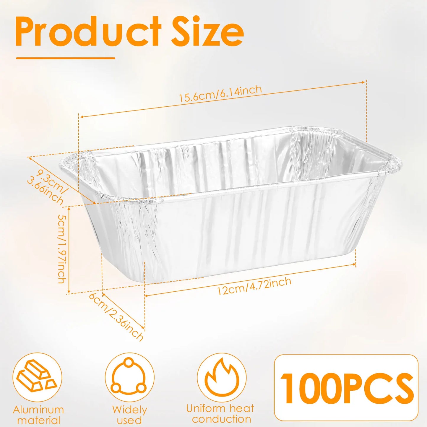 Aluminum Foil Pans Loaf Baking Trays Thickened Food Cooking Container BBQ Tray Non-Stick Cake Packing Boxes Kitchen Baking Tool