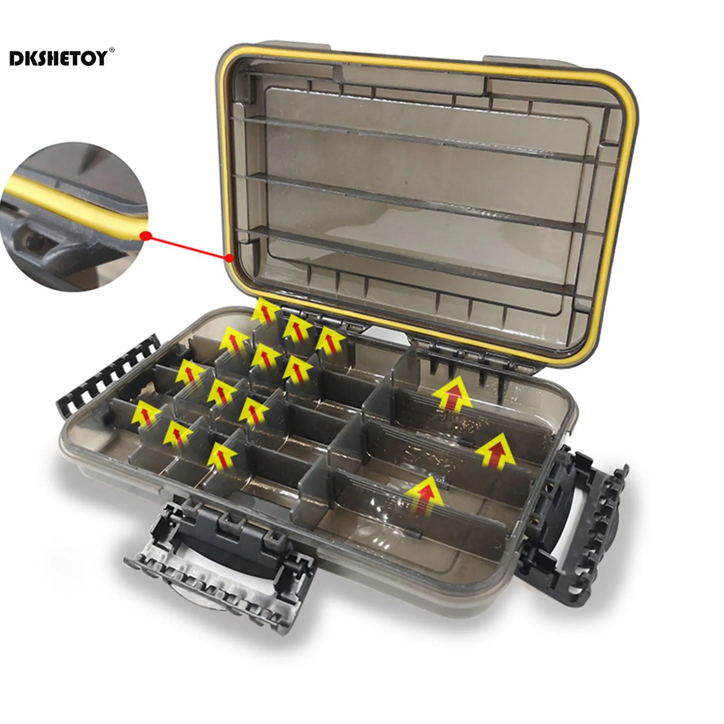 Fishing Tackle Boxes Organizer Waterproof Lure Box with Removable Dividers for Lines Hooks Small Fishing Accessories
