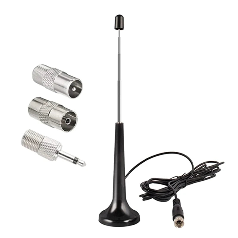 DAB FM Antennas High Gains 75ohm FM Telescopic Antennas with 3 Adapter Indoor FM Radio Antennas for Home Stereo Receiver