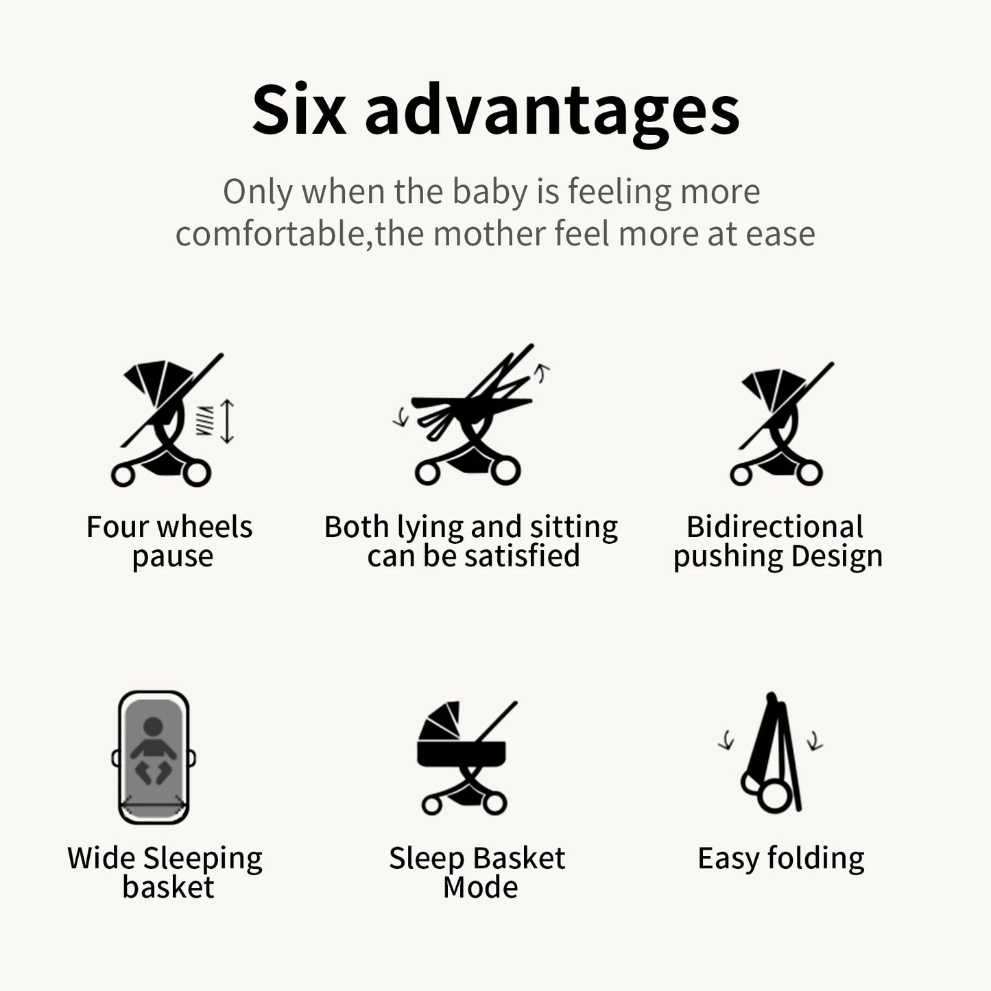 Baby stroller lightweight strollers 3 in 1 Baby carriage baby cart Baby carriage 3 in 1 Multiple stroller cradle for newborns