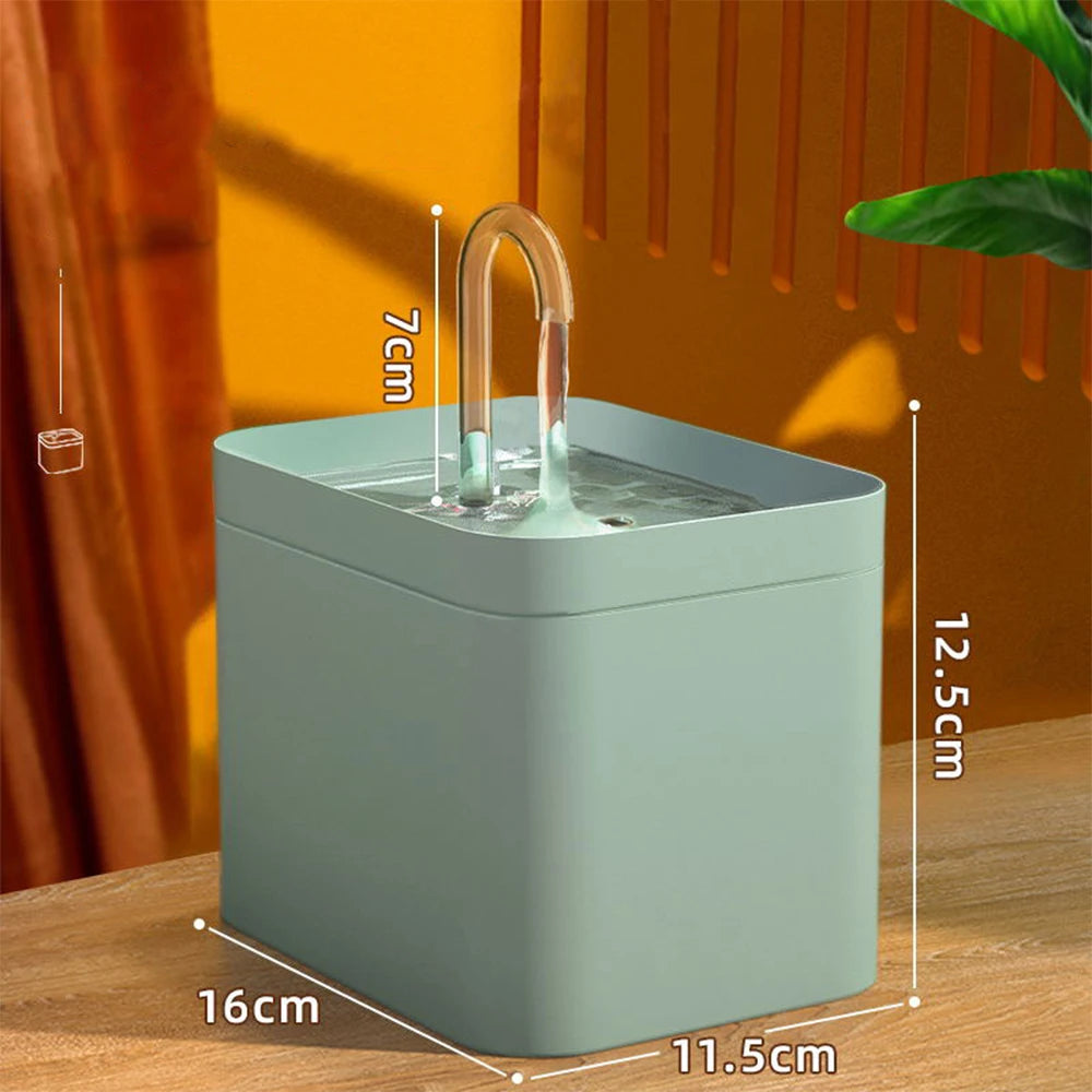Ultra-Quiet Pet Water Fountain Auto Filter Electric Cat Dog Water Dispenser&Burnout Prevention Pump 1.5L Recirculate Filtrin