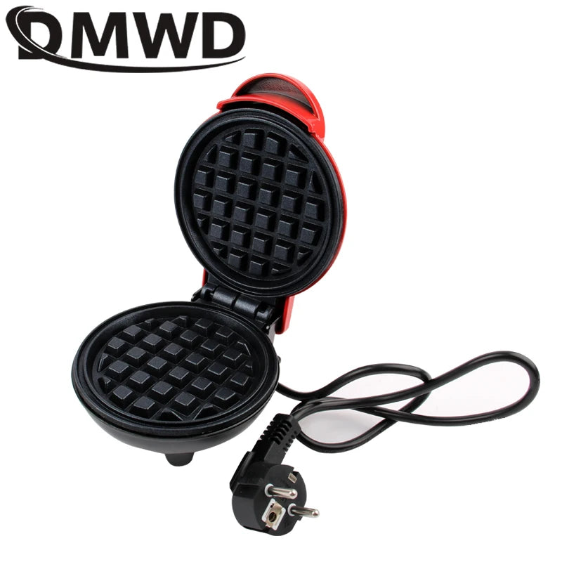 DMWD Electric Mini Waffle Maker Double-Sided Heating Home Breakfast Roaster Kitchen Small Dessert Cooking Machine 110V/220V
