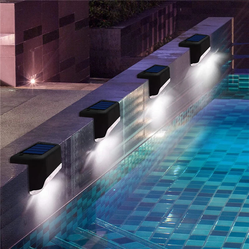 Outdoor Solar LED Step Lamp Waterproof Path Stair Garden Lights Balcony Decoration for Upstairs Downstairs Patio Fence Yard
