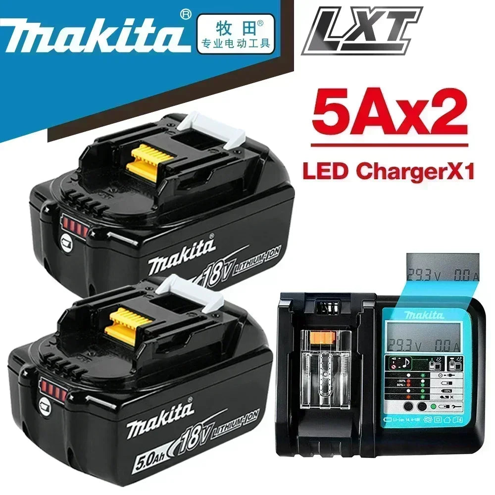 18V Makita Genuine Battery, LED Display Rechargeable Tool Battery for Makita LXT Series Power Tool Battery & Charger