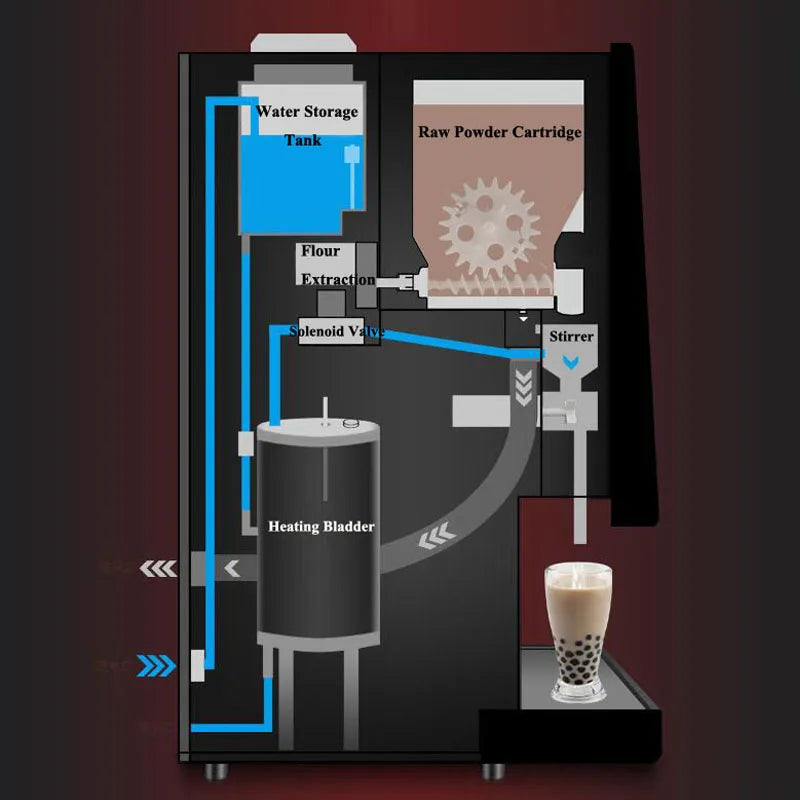 Commercial Milk Tea Vending Machine  Four Flavors Instant Coffee Maker Fully Automatic Soy Milk Machine For Coffee Shop