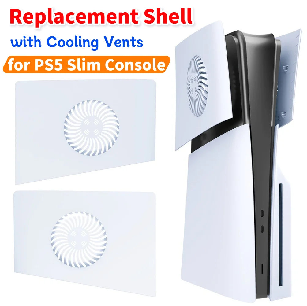 Replacement Shell with Cooling Vents Premium ABS Replacement Shell Anti-Scratch Hard Faceplate for PS5 Slim Console