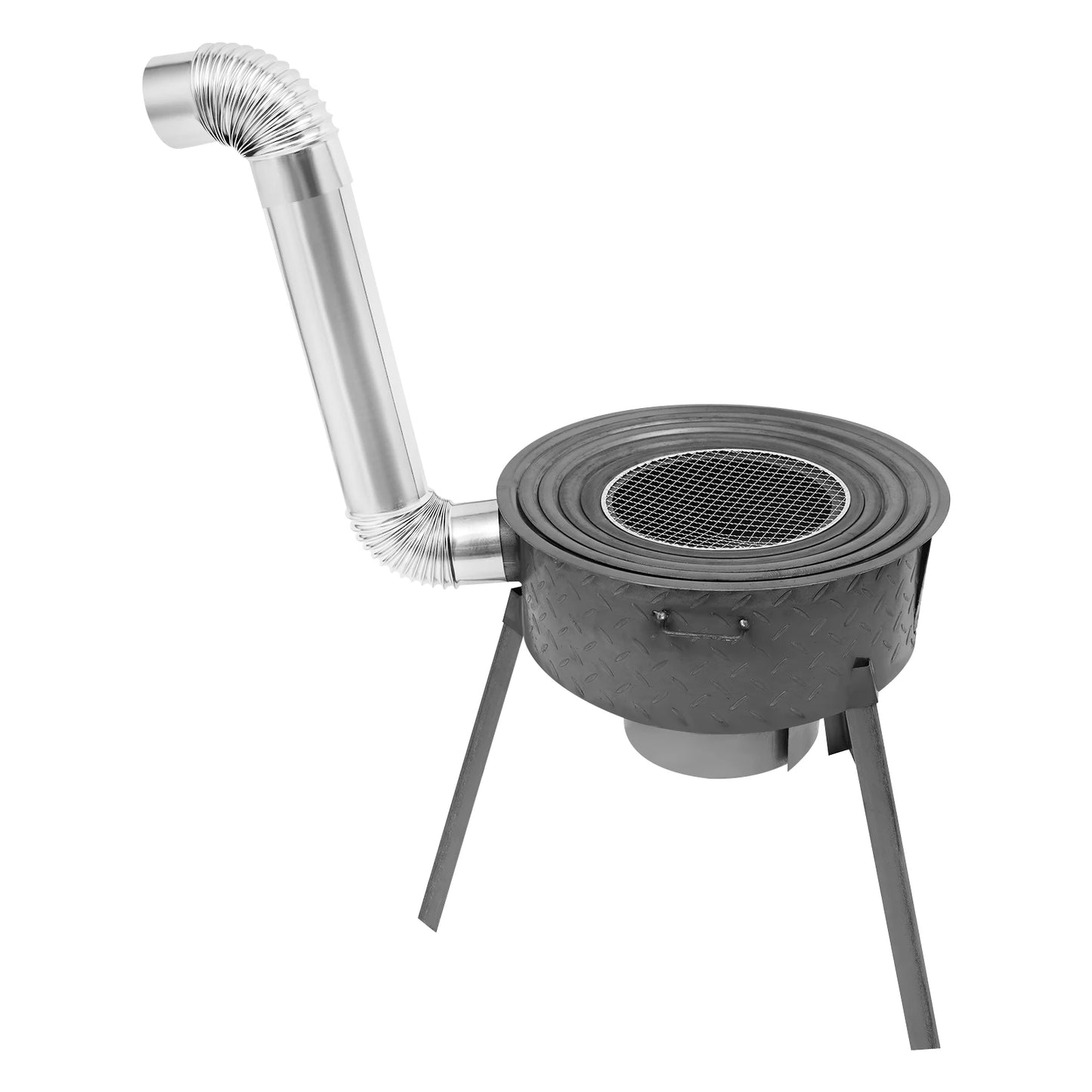 Camping Stove, Wood Burning Stove with 4 Burner Rings 20.5 Inch, Steel Outdoor Wood Stove for Cooking Heating Survival Camping