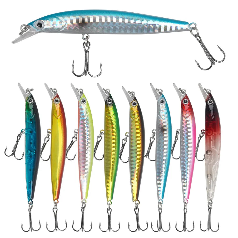 8pcs Minnow Lures for Bass Jerkbait Crankbaits Fishing Hard Baits Swimbaits Pencil Artificial bait Trout lure Fishing Equipment