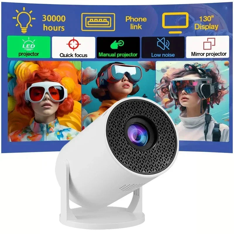 Full HD 1080P HY300 Portable Projector 270 Degree Rotation Technology Multi-device Compatibility USB HDMI Input Video Projective