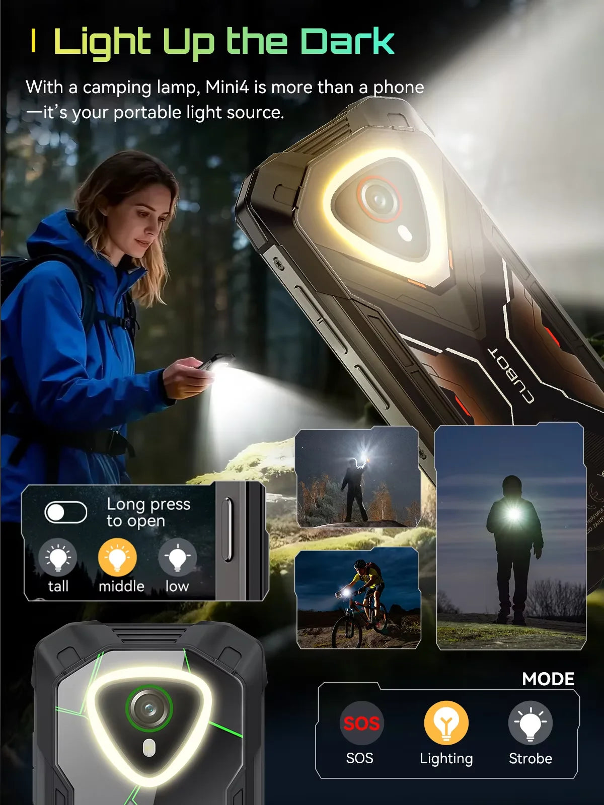 Cubot KingKong Mini 4 Android 15 Rugged Smartphone , 4.7-Inch Display, 90Hz, 4700mAh, 6GB+128GB,8GB+256GB NFC 48MP Camping Light