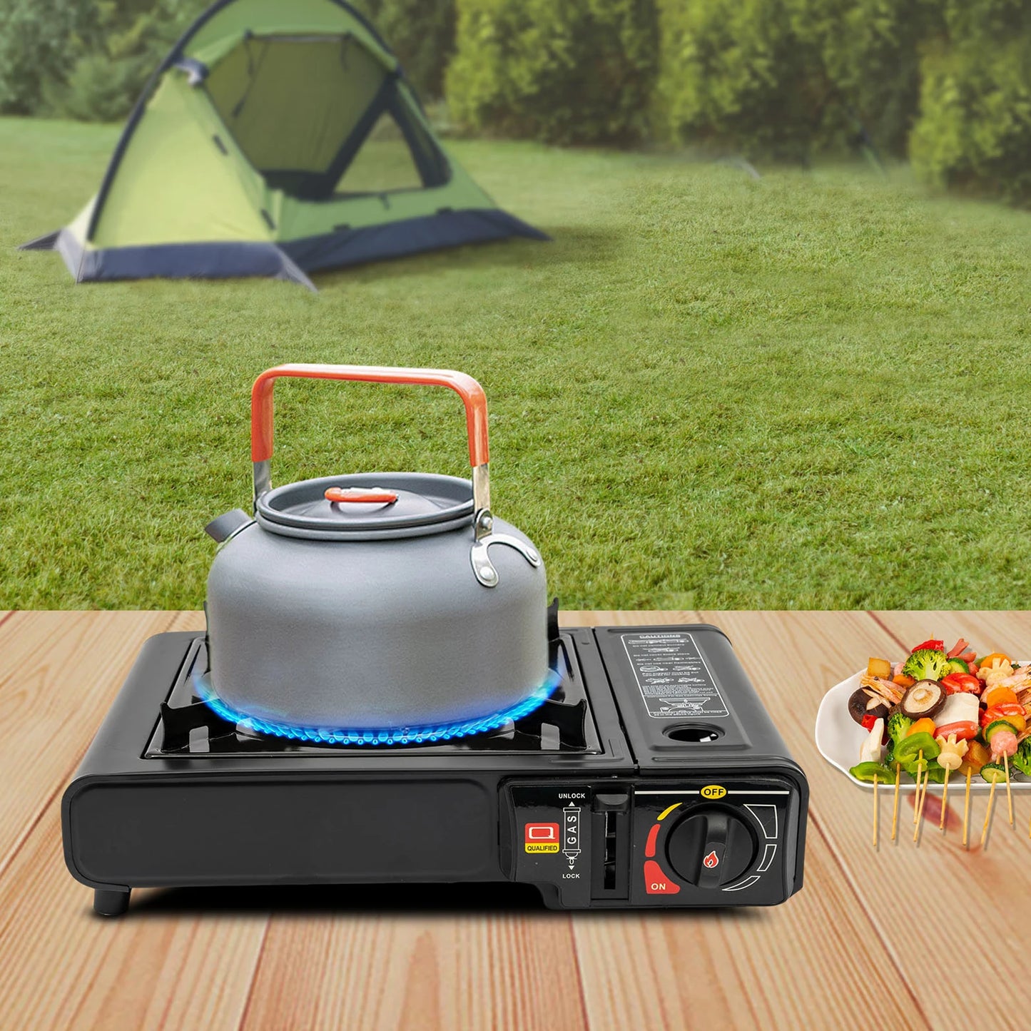 Charcoal Grill Outdoor 2500W - Lightweight 3.53lbs Easy Clean Detachable Parts, Explosion-Proof for Camping Backyard Cooking