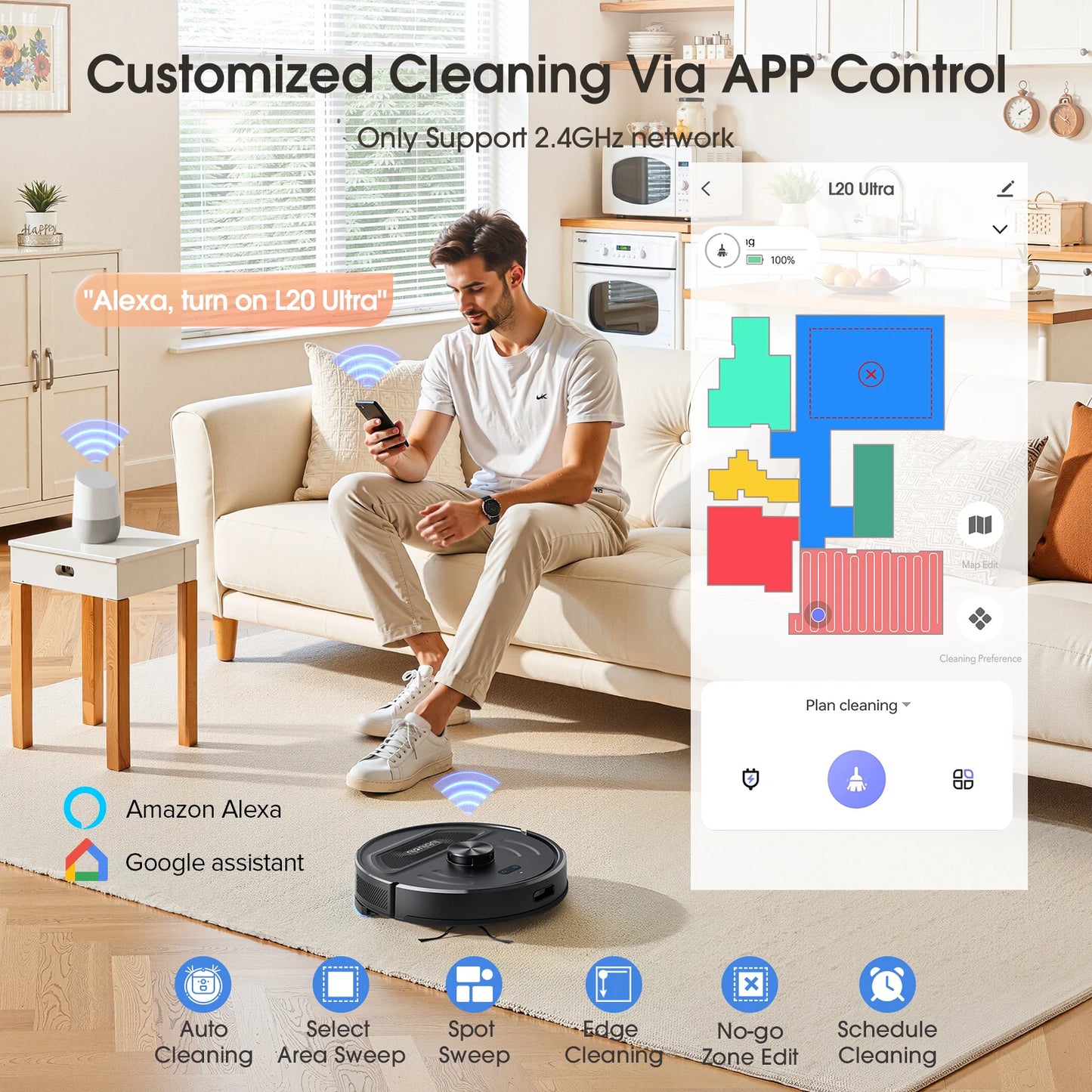 Lubluelu L20Max Self-Emptying 3-in-1 Robot Vacuum Mop - 6000Pa Suction LiDAR Navigation Large Dust Bag Hands-Free 120min Runtime