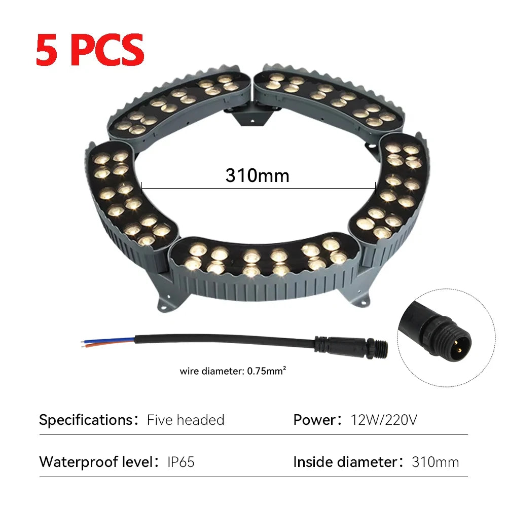 5PCS Outdoor Tree Hugging Lights  IP65 Waterproof LED Wall Washer Aluminum AC220V Lawn Spot Lights for Garden Yard Night Decora