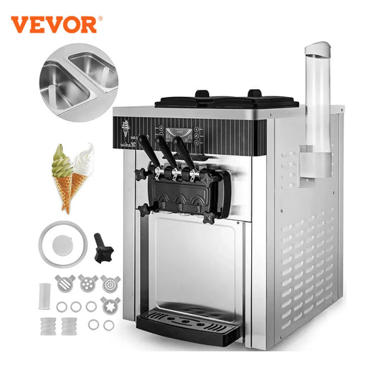 VEVOR 2200W Commercial Soft Ice Cream Machine Desktop Automatic Ice Cream Machine Suitable for Shops and Restaurants