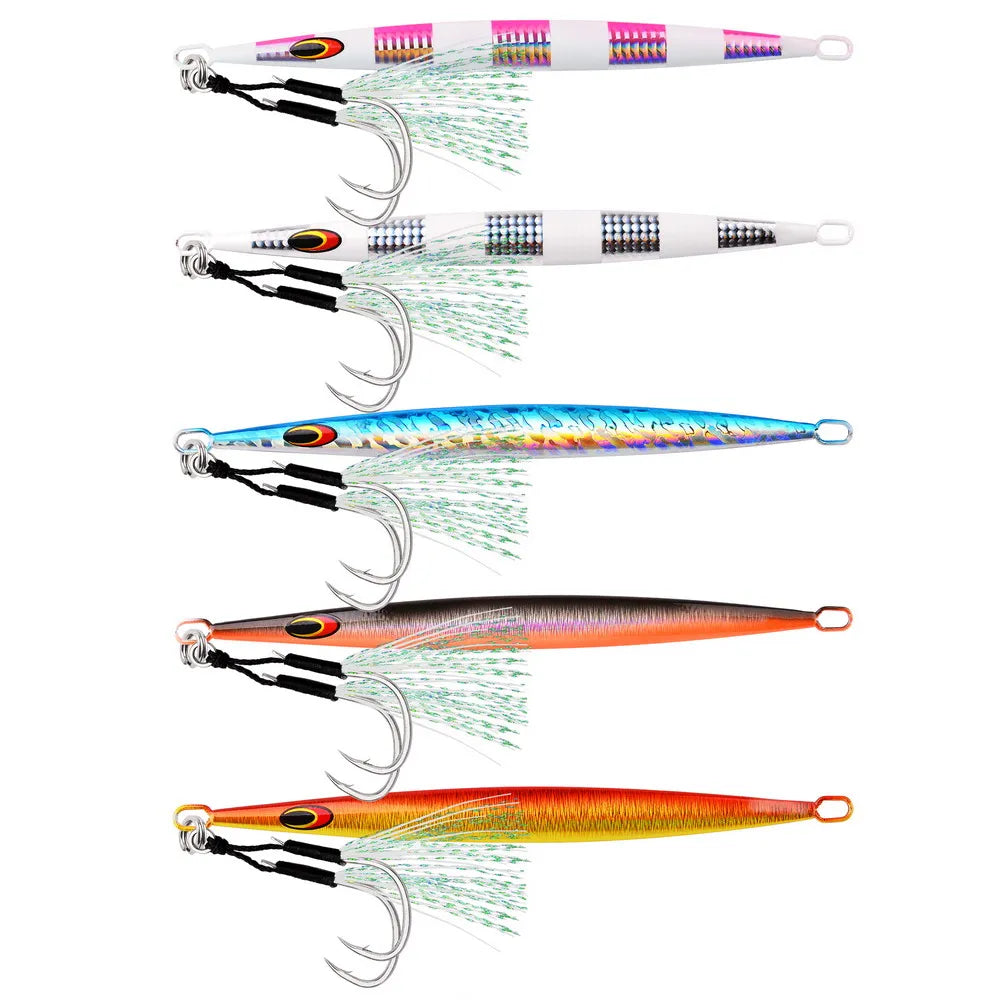 1PC 80g 100g 150g 200g Saltwater Metal Jigs Deep Sea Fishing Lure Vertical Speed Jigs