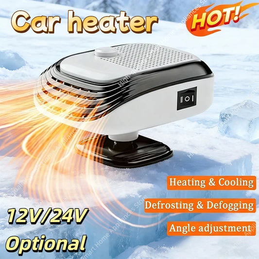 12V/24V Car Heater Fan 360° Rotation Winter Fast Car Heater Large Blowing Area Adjustable Wind Speed Windshield Defogging 2026