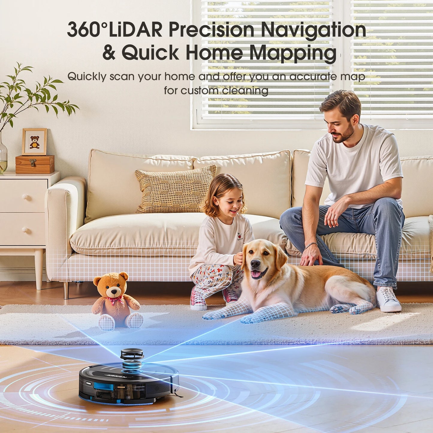 Lubluelu L20Max Self-Emptying 3-in-1 Robot Vacuum Mop - 6000Pa Suction LiDAR Navigation Large Dust Bag Hands-Free 120min Runtime