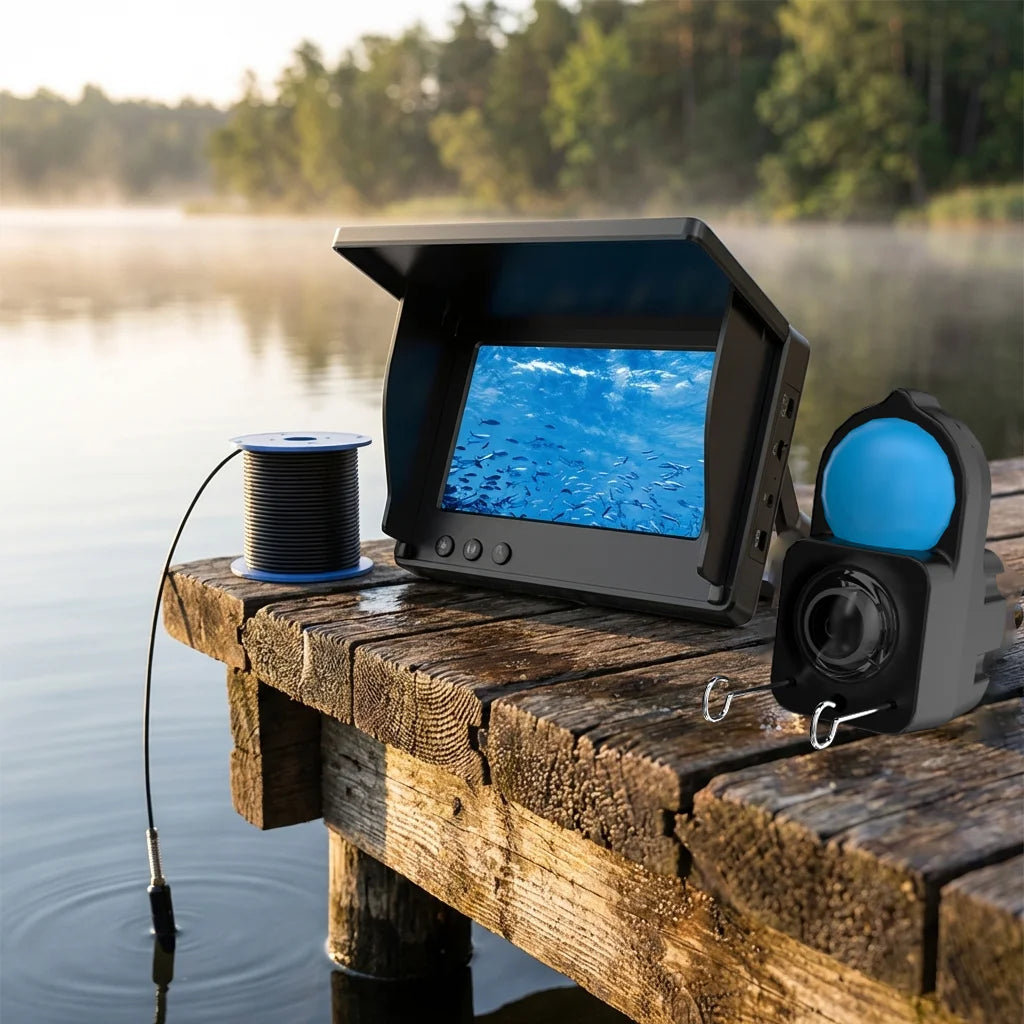 Underwater Fishing Camera,  Portable Fish Finder with 4.3" HD Monitor With Night Vision Lights for Lake Boat Ice Fishing