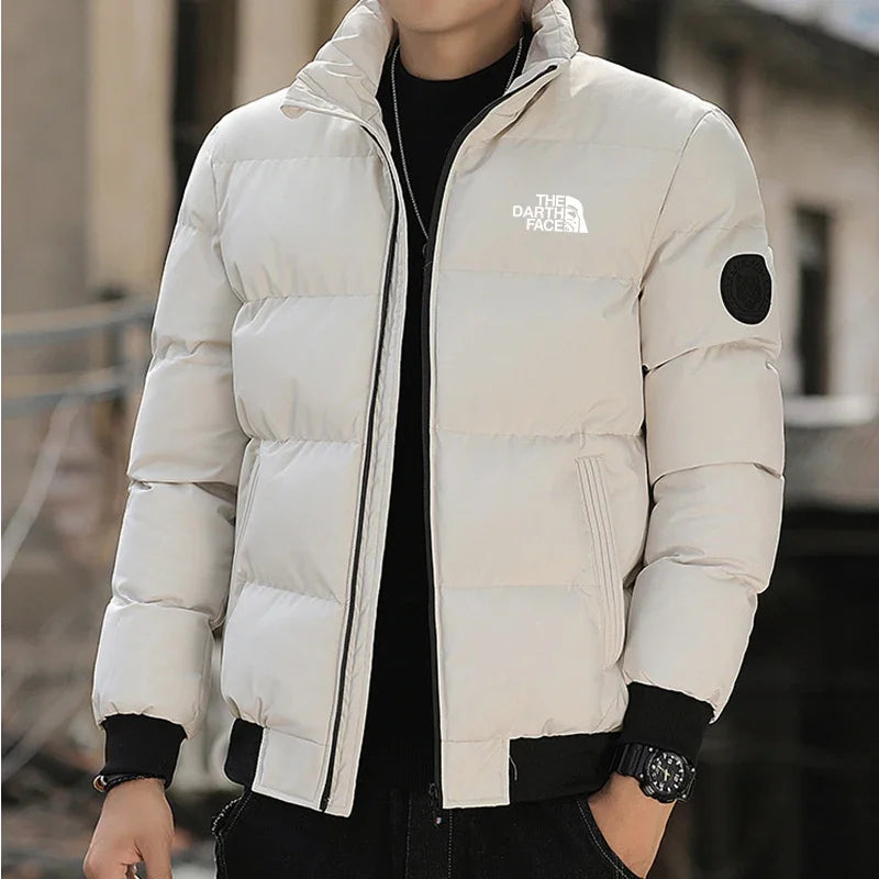Mens Winter Jacket Cotton Coat Thick Warm Windproof Cold Weather Parka with Hood Outdoor Thermal Insulated Clothing for Snow