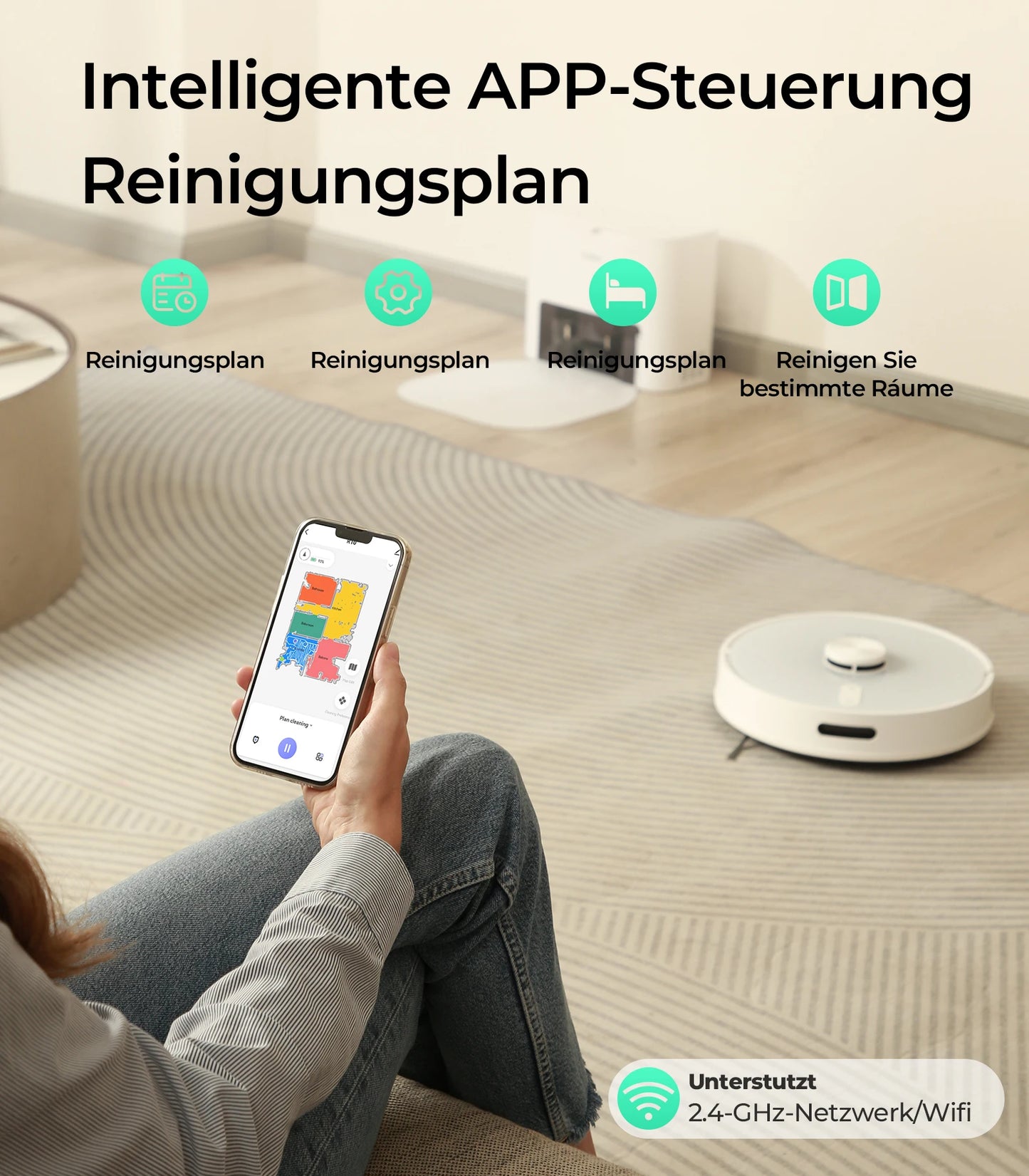 Robot Vacuum Cleaner Redkey R10 ,LiDAR Navigation,APP Control,4000PA Suction,Smart Home Mop,Floor Carpet Washing Tool(1000W)