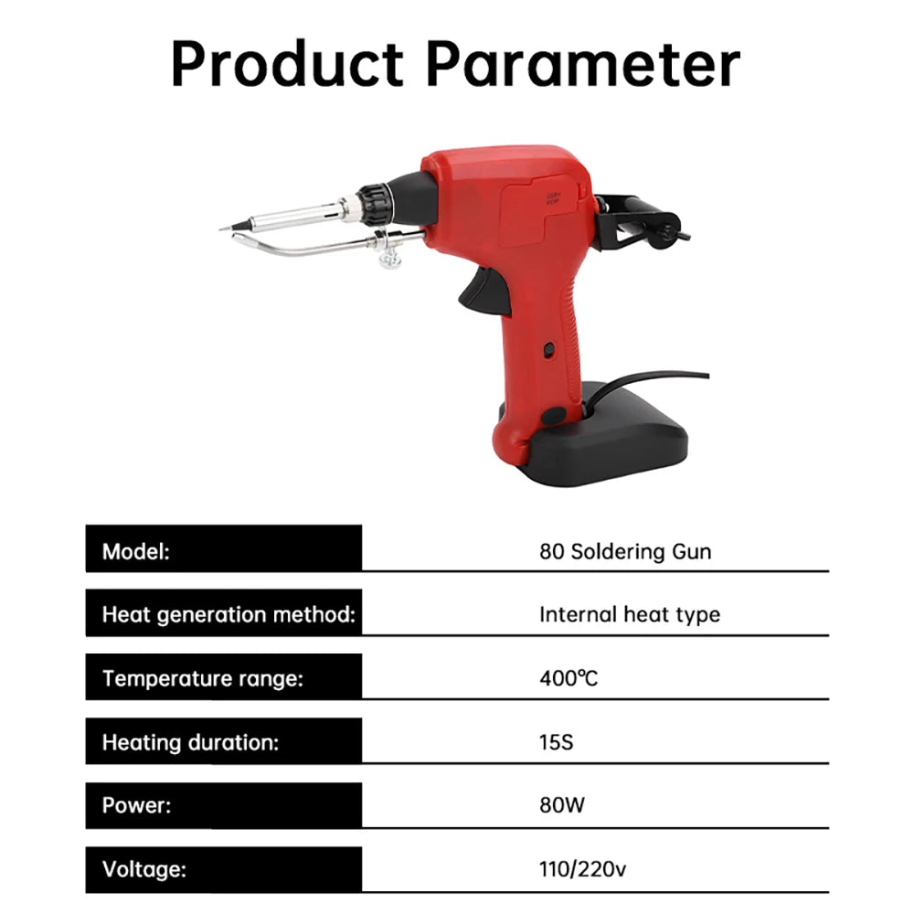 AC 110V 220V 80W Soldering Iron Gun 230-400C Adjustable Temperature Automatic Send Tin Gun Repair DIY Tool