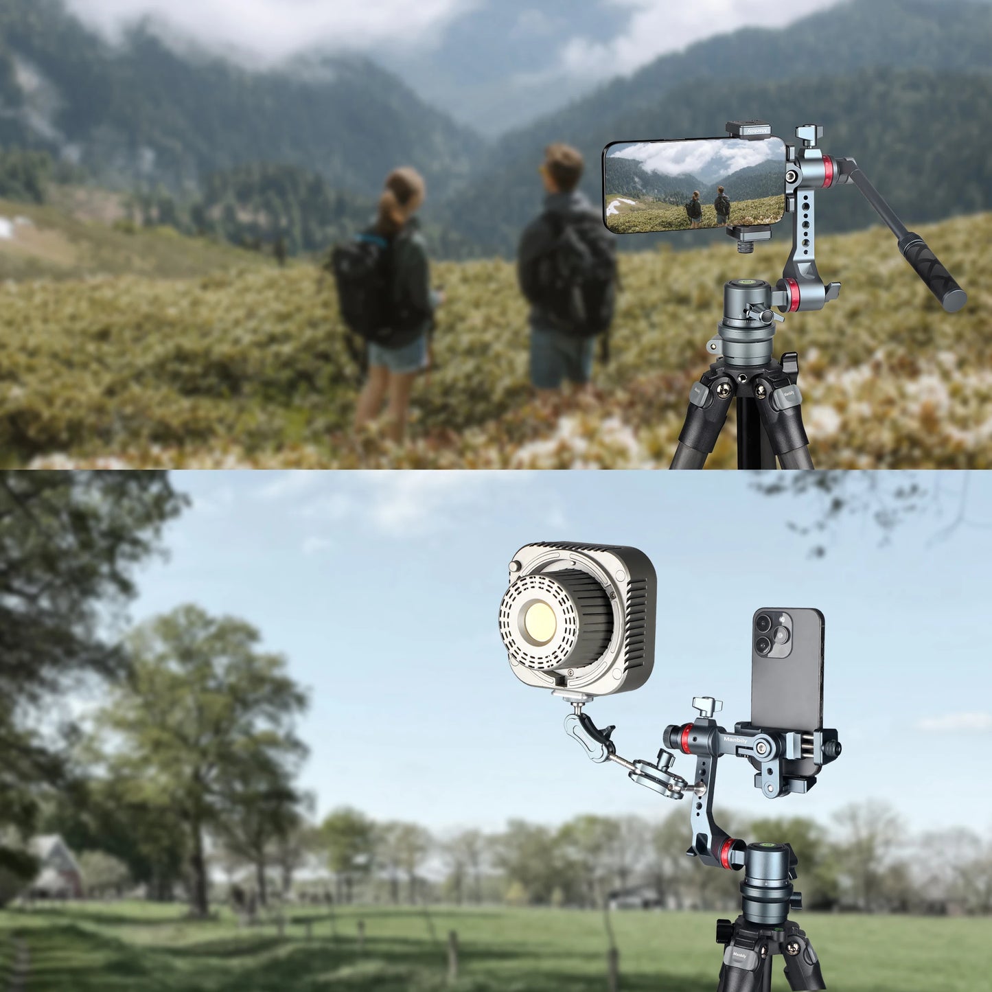 Manbily Mobile Gimbal 3-Axis Stabilizer 360 Degree Rotation Universal Phone Holder YJ-002 with Handle for Mobile iphone Camera