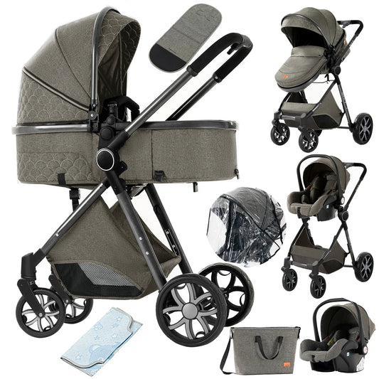 Baby stroller lightweight strollers 3 in 1 Baby carriage baby cart Baby carriage 3 in 1 Multiple stroller cradle for newborns