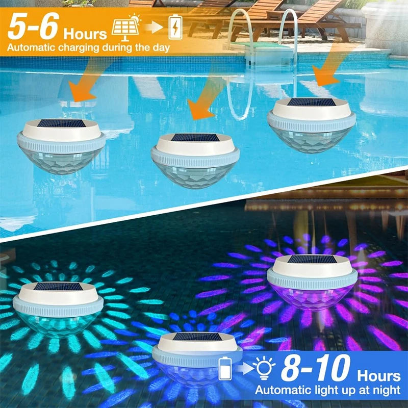 Solar Floating Pool Lighting, 7 Colour Changing Light Waterproof , Pond Lights, Swimming Lamp for Pools Decoration