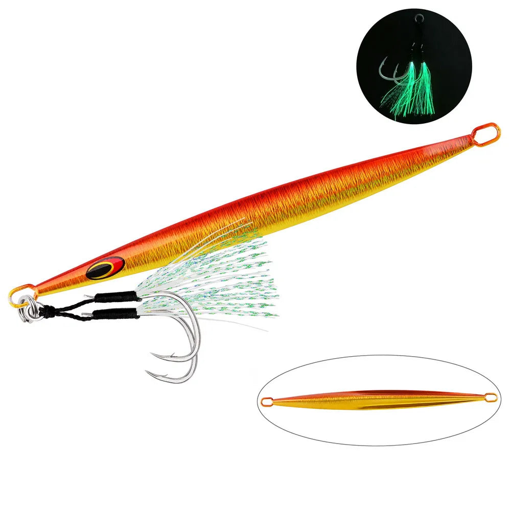 1PC 80g 100g 150g 200g Saltwater Metal Jigs Deep Sea Fishing Lure Vertical Speed Jigs