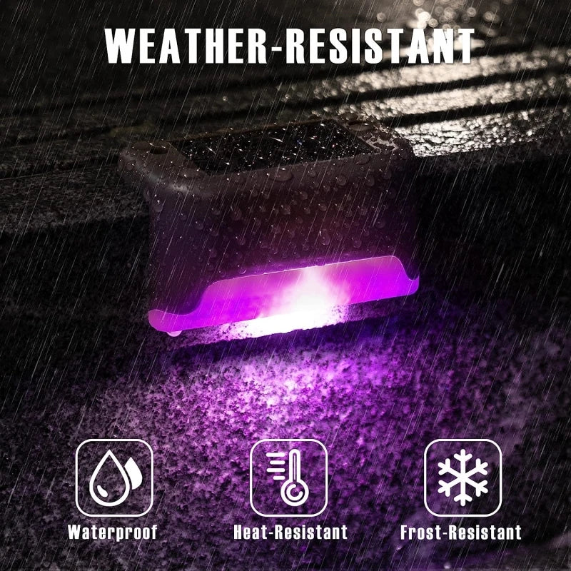 Outdoor Solar LED Step Lamp Waterproof Path Stair Garden Lights Balcony Decoration for Upstairs Downstairs Patio Fence Yard
