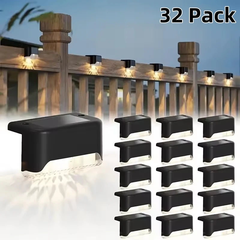 Outdoor Solar LED Step Lamp Waterproof Path Stair Garden Lights Balcony Decoration for Upstairs Downstairs Patio Fence Yard
