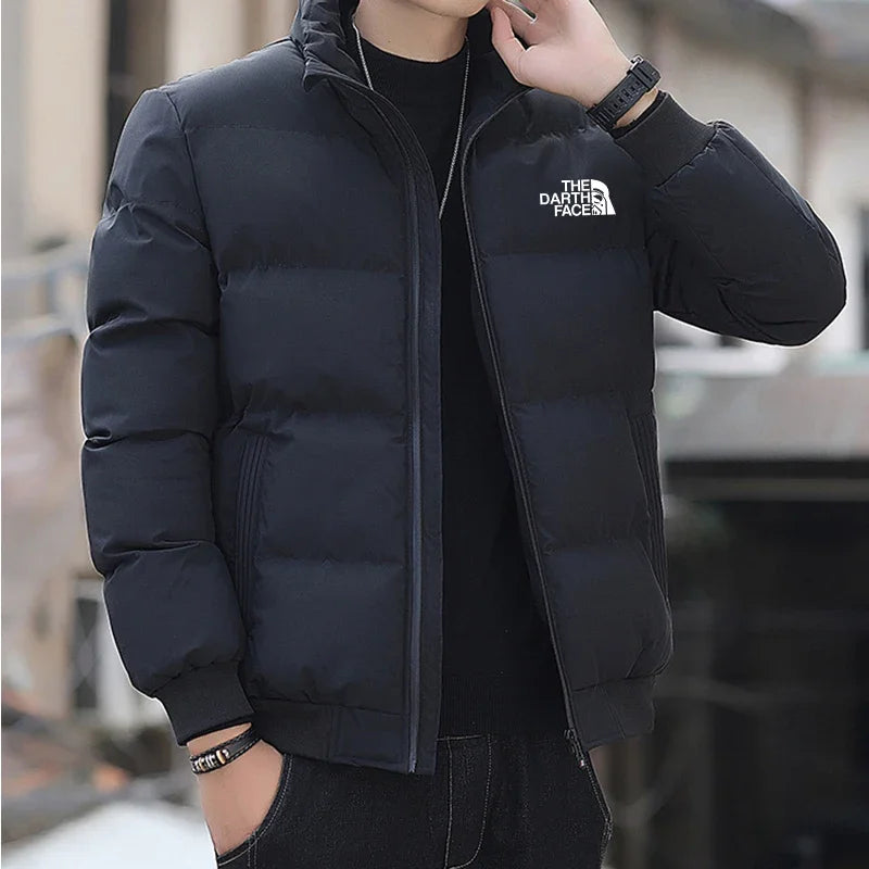 Mens Winter Jacket Cotton Coat Thick Warm Windproof Cold Weather Parka with Hood Outdoor Thermal Insulated Clothing for Snow