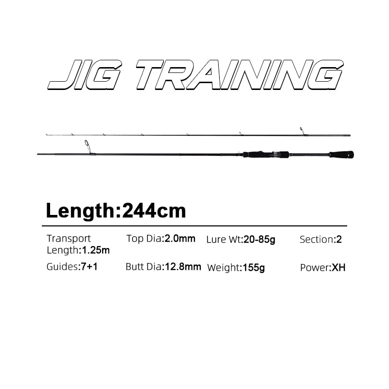 MIFINE JIG TRAINING Fishing Rod 3-14g/5-21G/ 7-28g/10-42g/12-56g/20-85g Zander Pike Bass Perch Spinning Rod Fast Hollow Tips