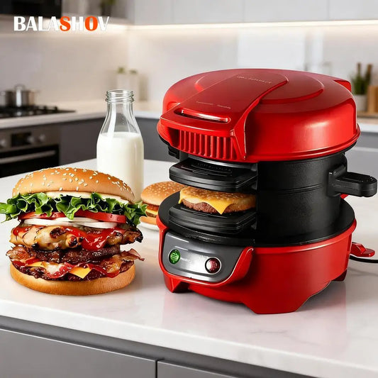Burger Sandwich Omelette Toaster Maker Breakfast Sandwich Portable Hamburger Maker with Egg Cooker Ring Non Stick for Pancakes