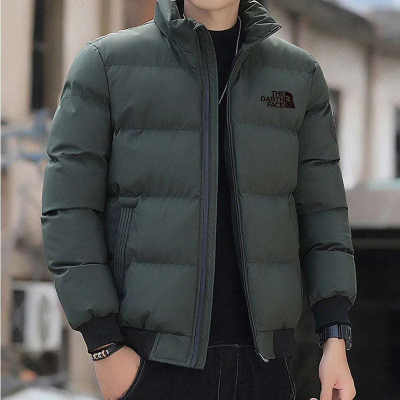 Mens Winter Jacket Cotton Coat Thick Warm Windproof Cold Weather Parka with Hood Outdoor Thermal Insulated Clothing for Snow