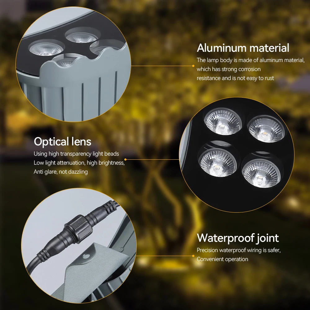 5PCS Outdoor Tree Hugging Lights  IP65 Waterproof LED Wall Washer Aluminum AC220V Lawn Spot Lights for Garden Yard Night Decora