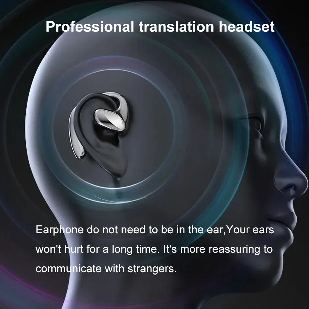 M8 Intelligent Translator Earbuds 144 Languages High Accuracy Wireless Bluetooth Two Way Ear-hanging Translator Headsets Device
