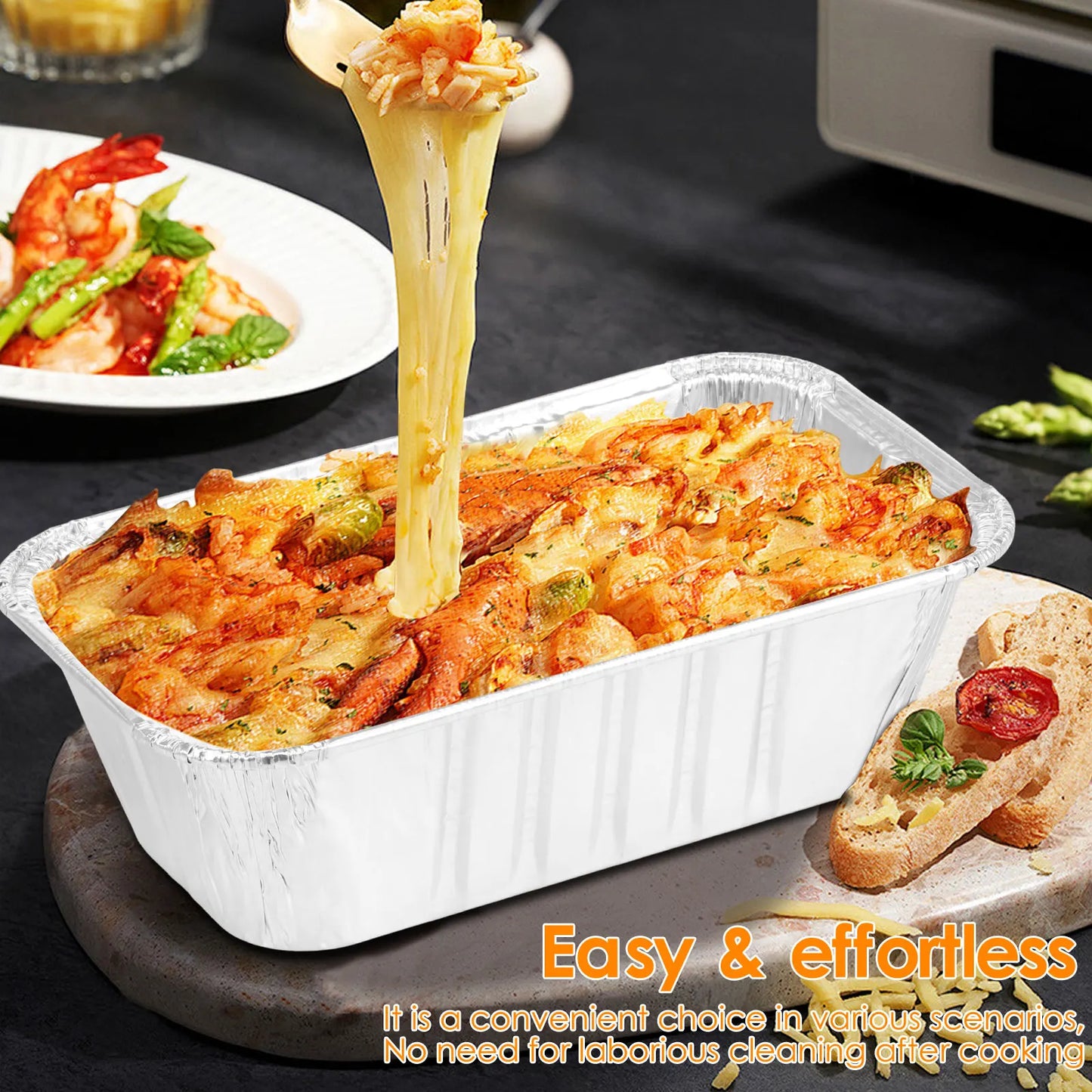 Aluminum Foil Pans Loaf Baking Trays Thickened Food Cooking Container BBQ Tray Non-Stick Cake Packing Boxes Kitchen Baking Tool