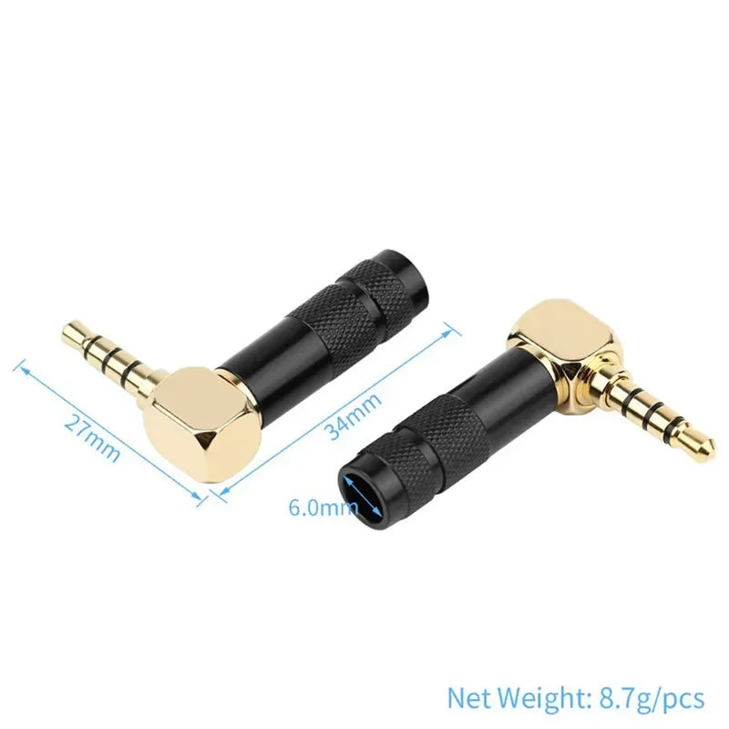 Jack 3.5mm 90 Degree For Soldering 1/8" 3 4 Pole Earphone Plug Audio Connector Right Angle Gold Plated 3.5 Consumer Electronics