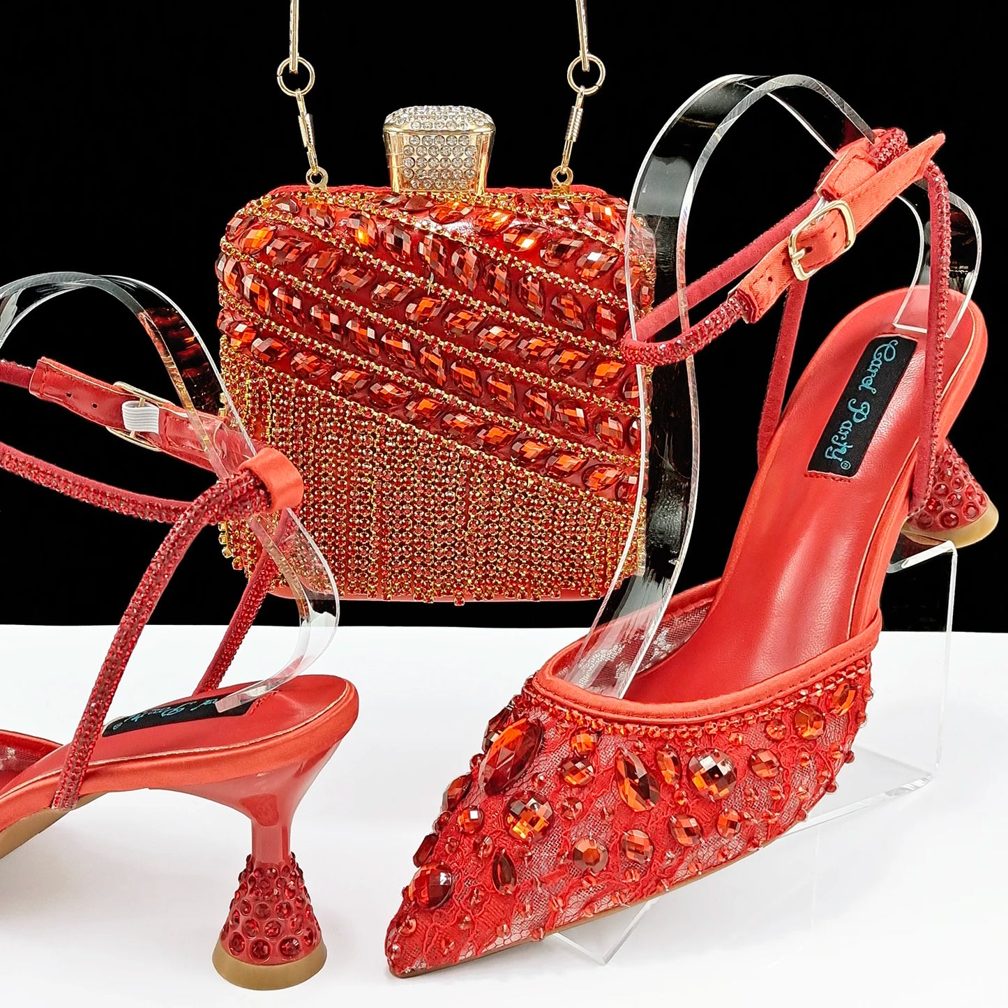 Shiny Purple Color Shoes and Bag Elegant Handbags and Medium Heel Shoes Beautiful Handmade shoes For Wedding Party
