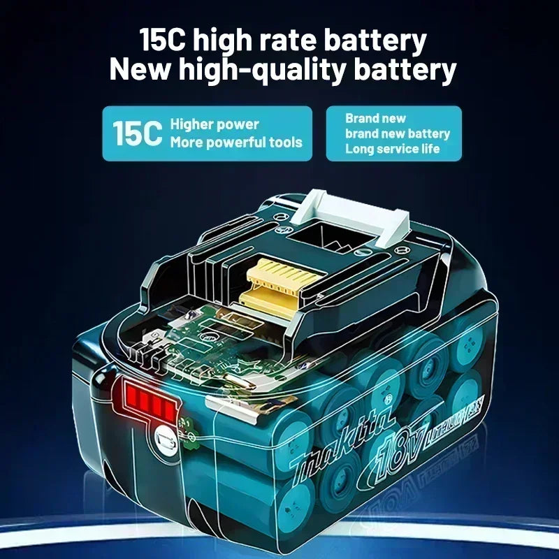 18V Makita Genuine Battery, LED Display Rechargeable Tool Battery for Makita LXT Series Power Tool Battery & Charger