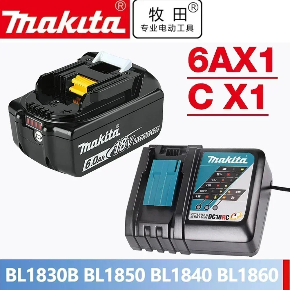 18V Makita Genuine Battery, LED Display Rechargeable Tool Battery for Makita LXT Series Power Tool Battery & Charger