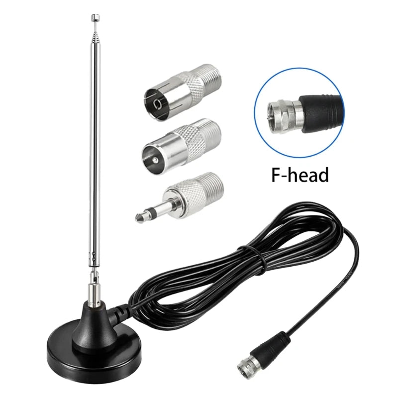DAB FM Antennas High Gains 75ohm FM Telescopic Antennas with 3 Adapter Indoor FM Radio Antennas for Home Stereo Receiver