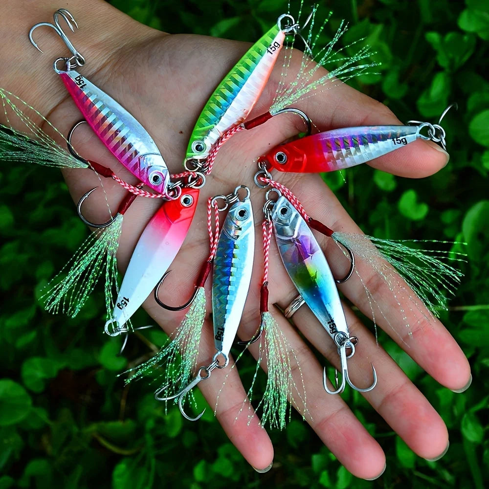 PROBEROS 5pcs jigging Lure Metal Casting Jig 7g/10g/15g/20g/30g Simulation Metal Slow-Shaking Jig bait Fake Lure