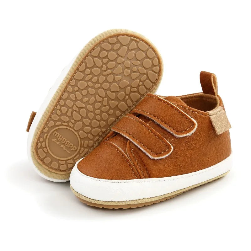 ‌New Arrival Baby Walking Shoes Soft Sole Anti-Slip First Walkers Non-Skid Breathable Infant Shoes with Hook & Loop 0-12M