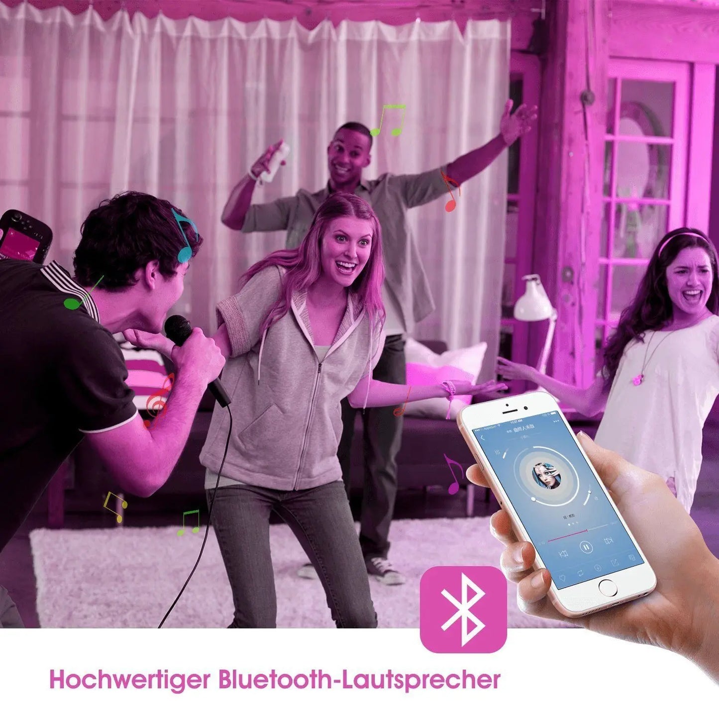 36W LED Deckenleuchte RGB Dimmbar mit Bluetooth-Lautsprecher, mit Fernbedienung und APP-Steuerung, für Schlafzimmer Wohnzimmer