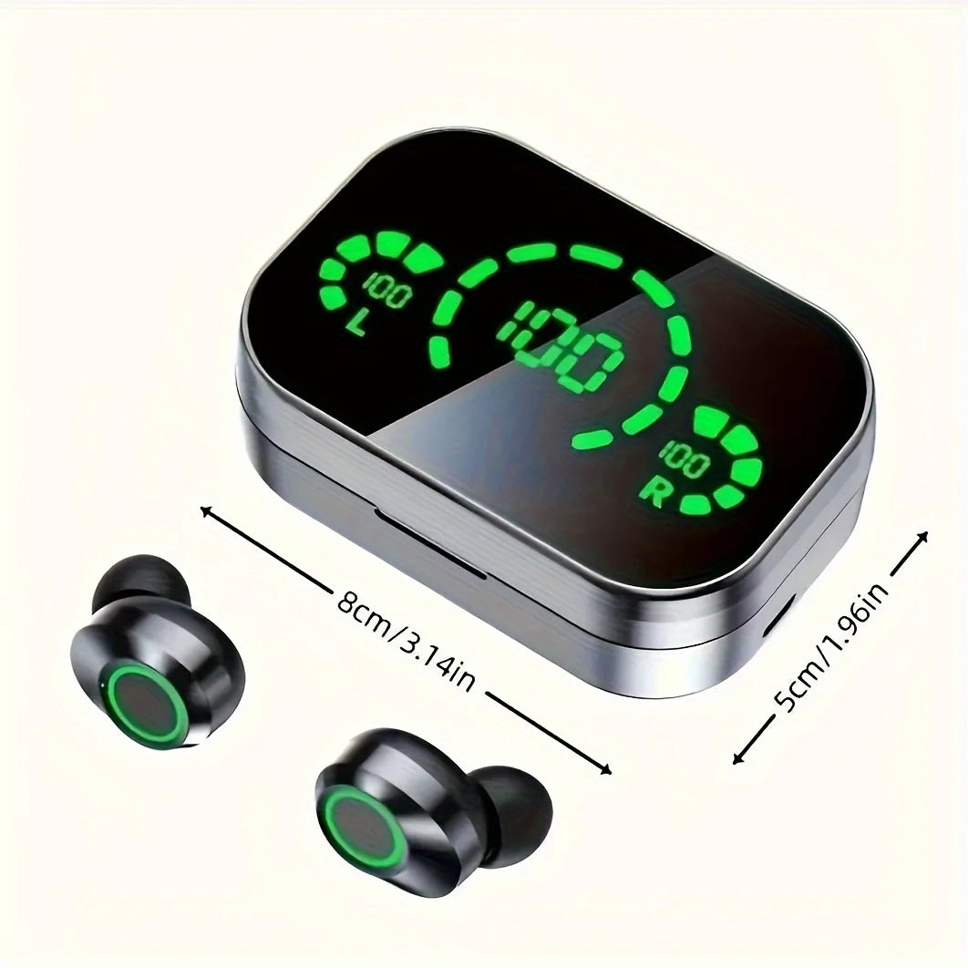 TWS Wireless Bluetooth Headset with Charge Box for Phone Noise Cancelling Mic Earbuds LED Display Headphones Sport Earphones